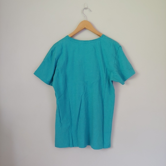 Revolution Pocket T Shirt Short Sleeve Turquoise Blue Size L - Picture 2 of 11